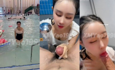 【汐夢瑤_XMYao1998】4月9日作品《淫糜湯泉》戶外游泳池更衣室做愛，口爆顏射